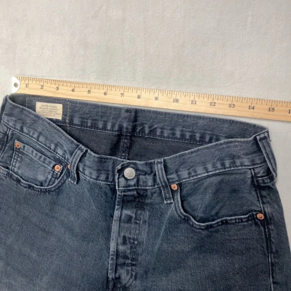 Levi's 501 Premium Jeans Men 32x30 (Fits 30x30) Gray Black Straight Vtg Style